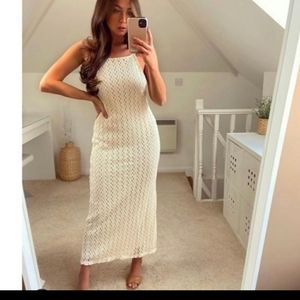 ZARA Crocheted Halter Dress